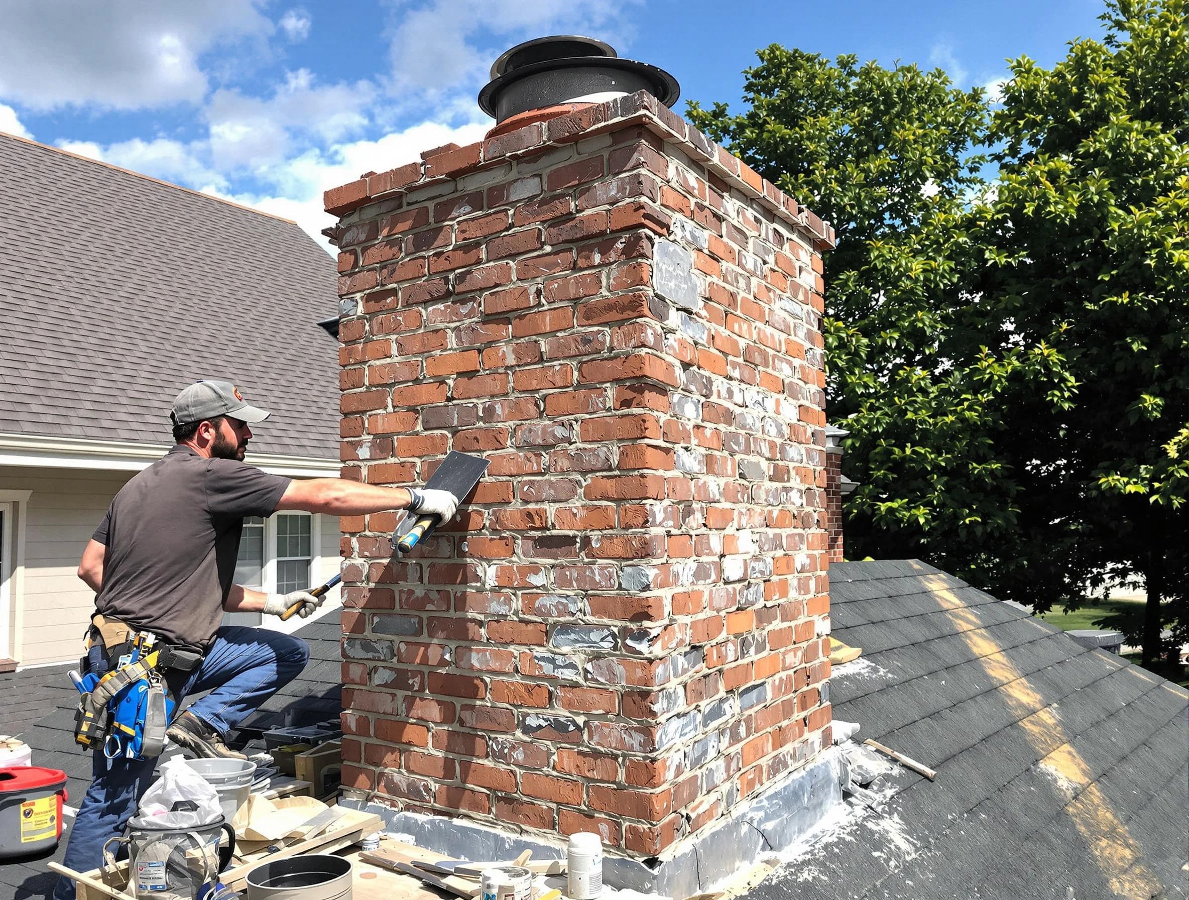 Completed chimney rebuild by Gallatin Chimney Sweep in Gallatin, TN