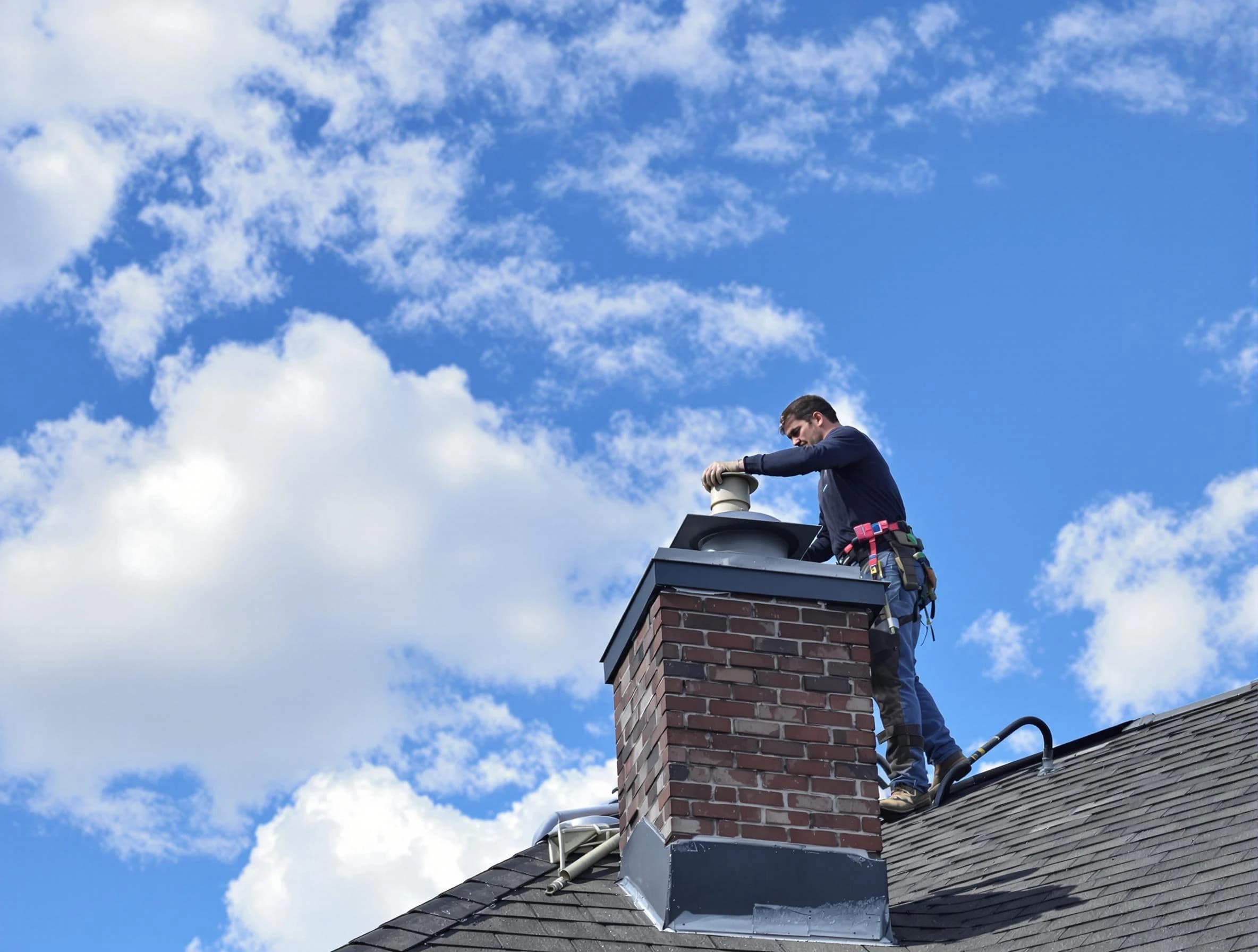 Gallatin Chimney Sweep installing a sturdy chimney cap in Gallatin, TN