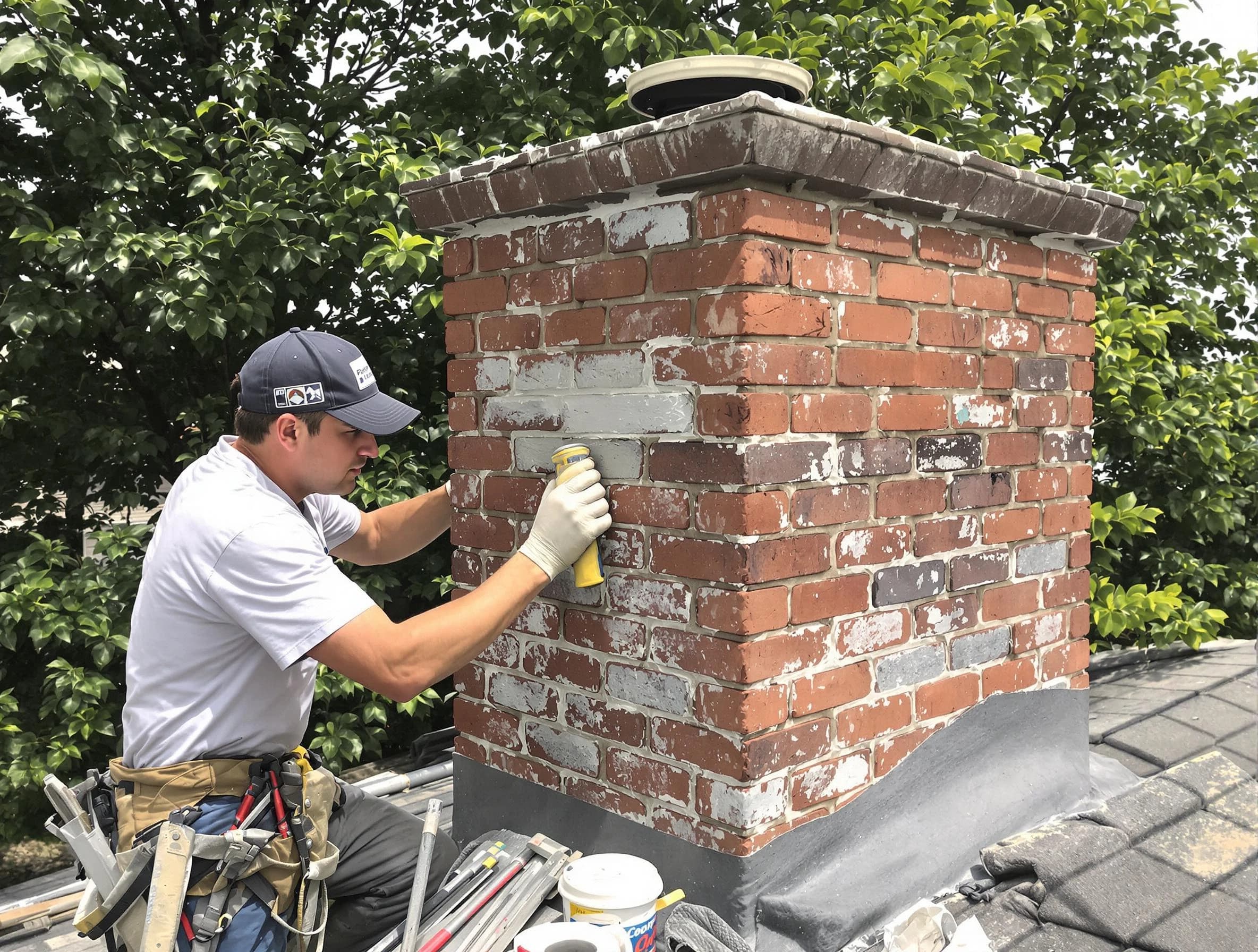 Gallatin Chimney Sweep restoring an aging chimney in Gallatin, TN