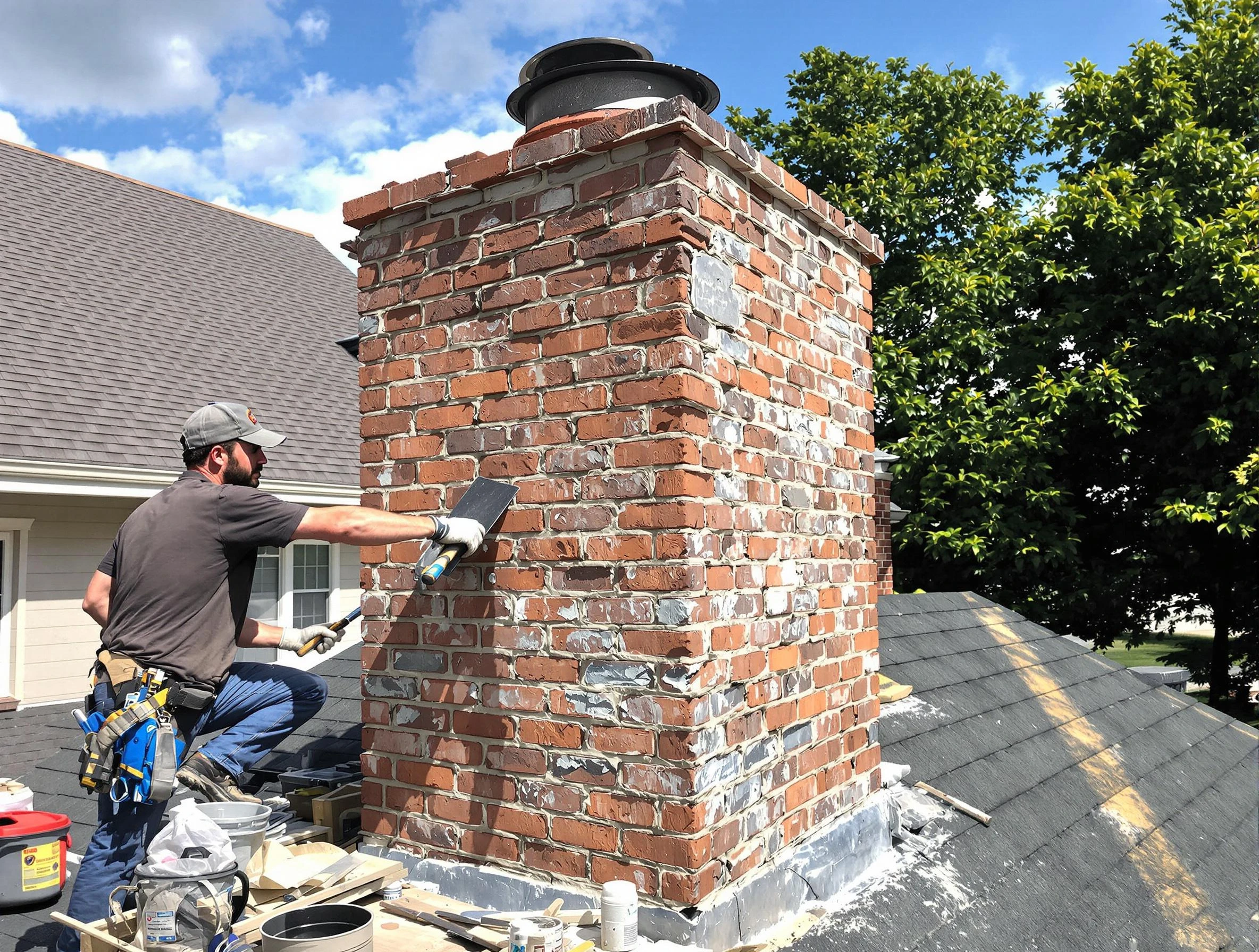 Completed chimney rebuild by Gallatin Chimney Sweep in Gallatin, TN