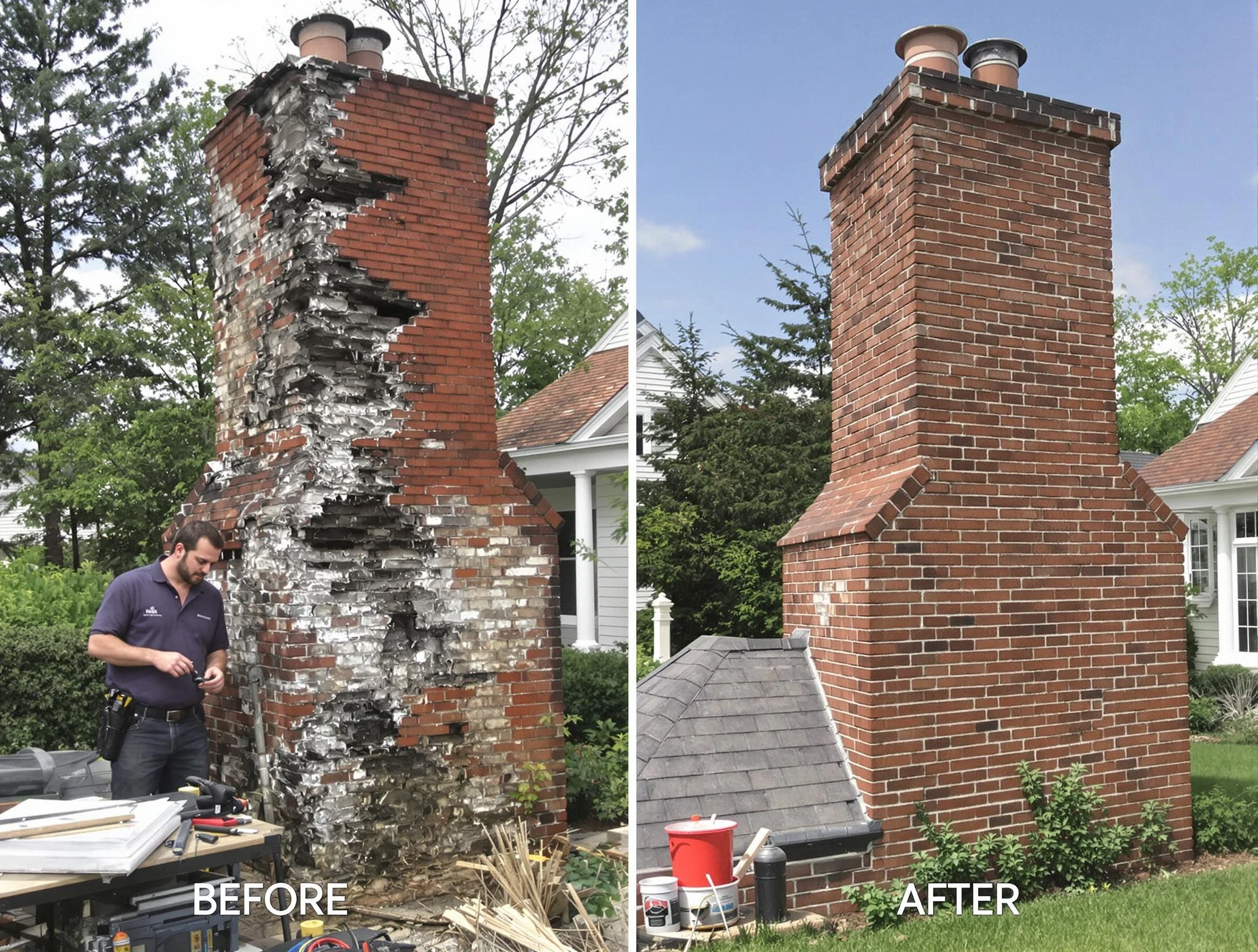 Gallatin Chimney Sweep performing a full chimney restoration in Gallatin, TN